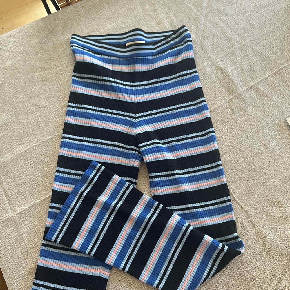 Marni striped semi flare merino blend Uniqlo knitted pants/leggings.